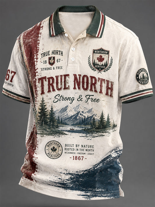Men's Proud To Be Canadian Print Casual Polo