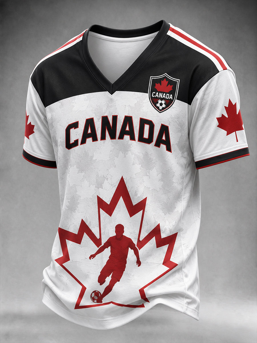 Men's Canada Football V-neck T-shirt