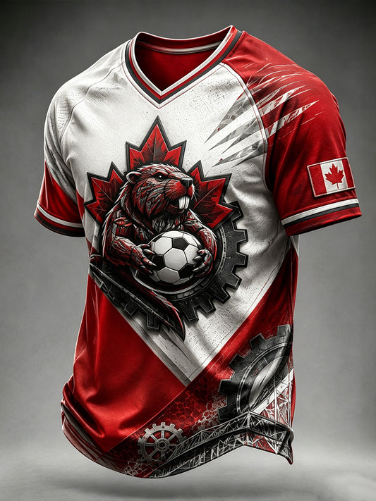 Men's  Canada Football  V-neck T-shirt