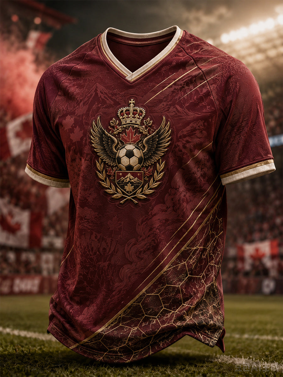 Men's Canada Football V-neck T-shirt