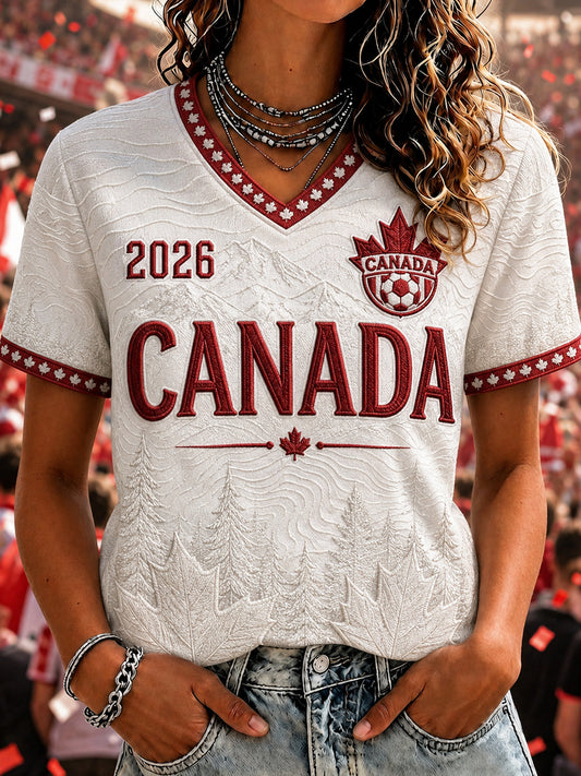 Women's Gift For Football Fans Print Casual Short Sleeve T-Shirt