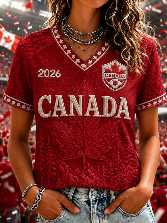 Women's Gift For Football Fans Print Casual Short Sleeve T-Shirt