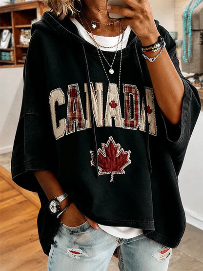 Women's Canada Print Casual Hoodie