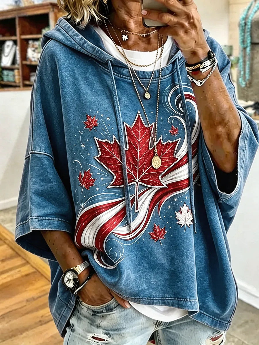 Women's Canada Print Casual Hoodie