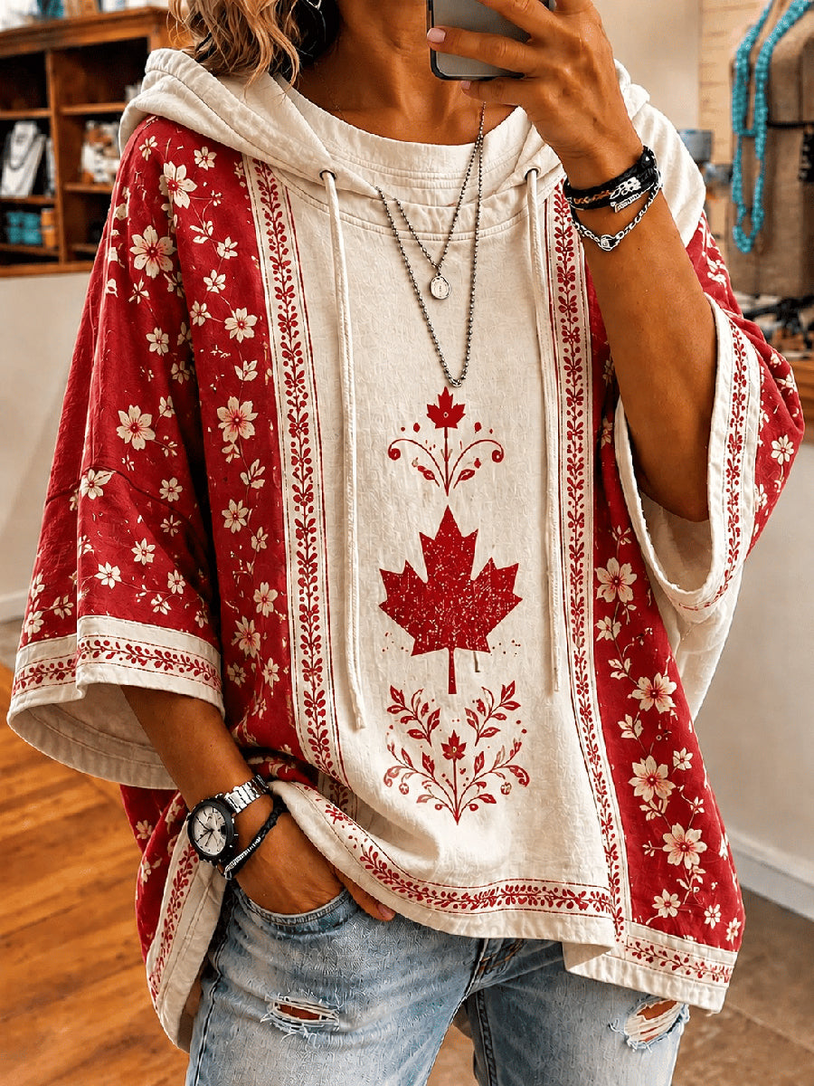Women's Canada Print Casual Hoodie