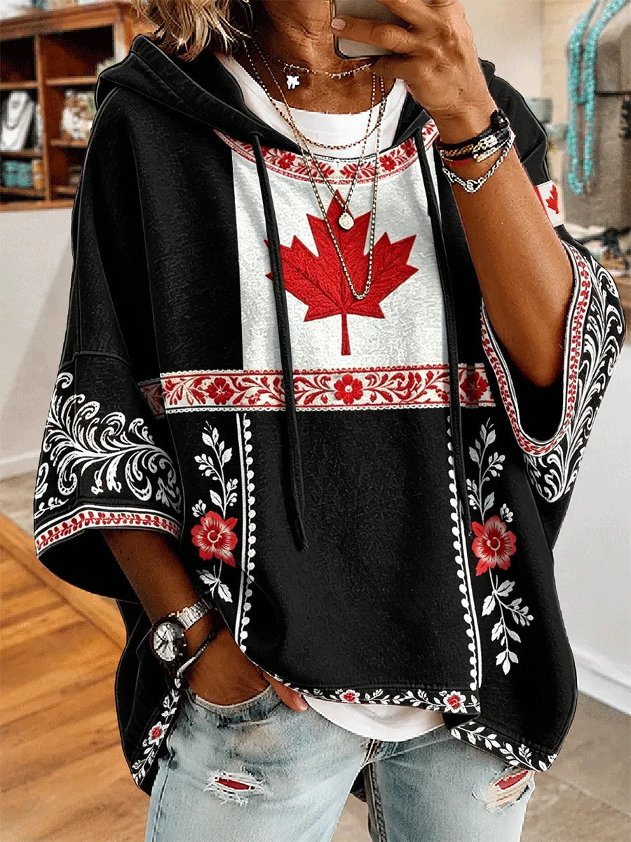 Women's Canada Print Casual Hoodie