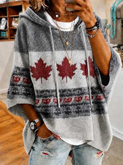 Women's Canada Print Casual Hoodie