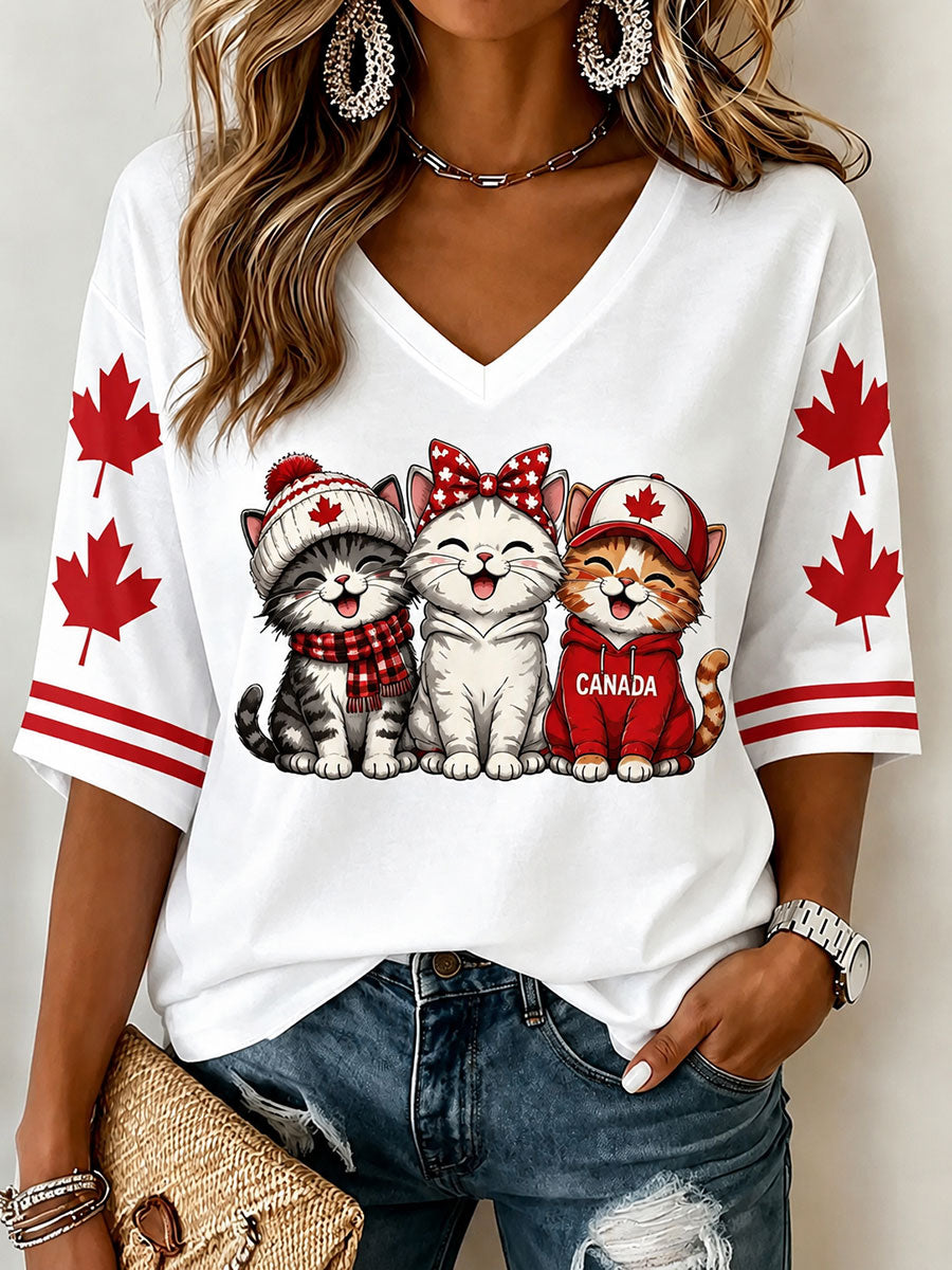 Women's Canada Print Casual T-shirt