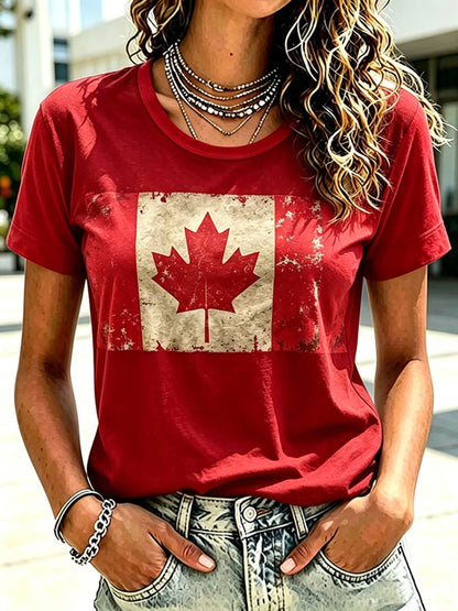 Women's Canada Print Casual T-shirt
