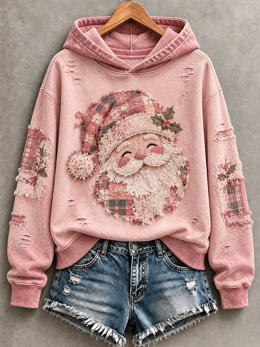 Women's Santa Print Hoodie