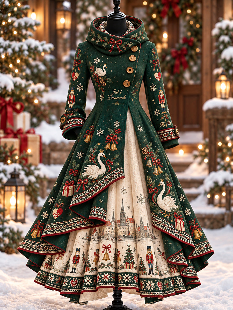 Women's Christmas-Themed Printed Dress