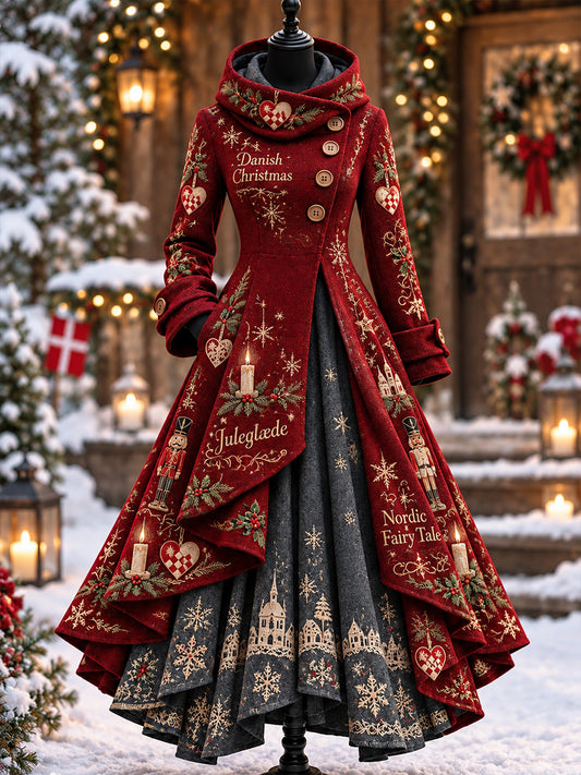Women's Christmas-Themed Printed Dress