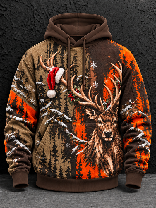 Men's Christmas Oversized Drop-Shoulder Hoodie With Pockets