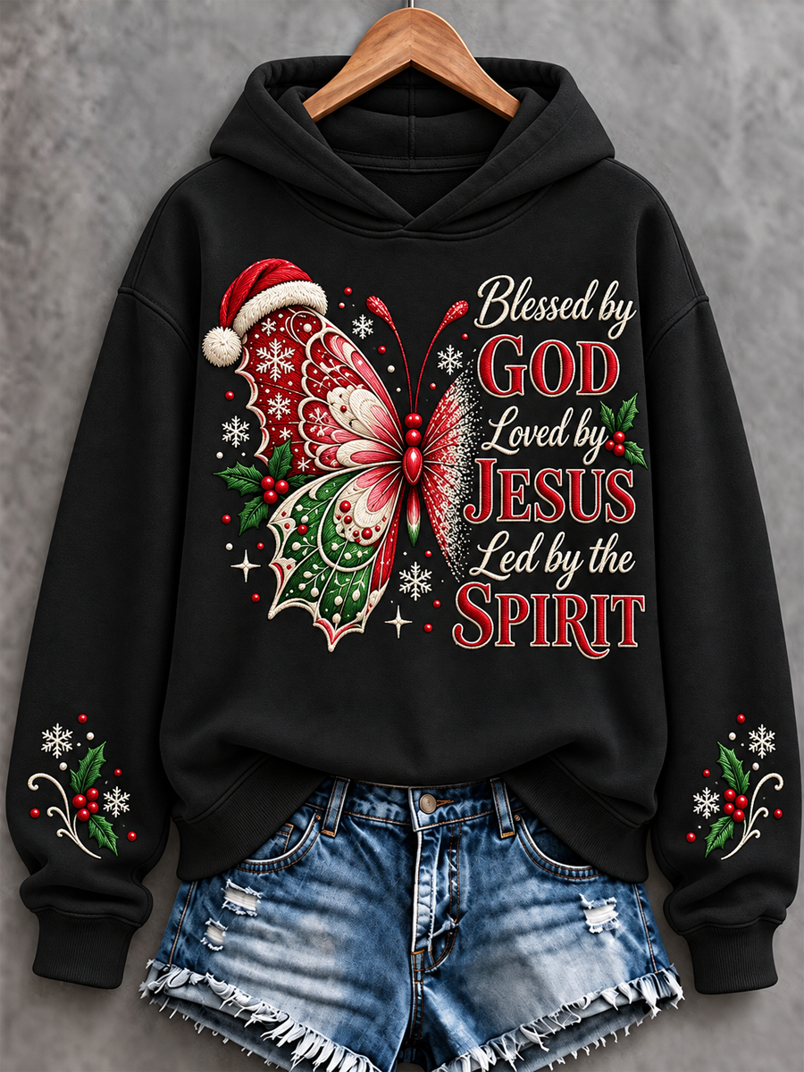 Women's Christian Christmas Butterfly Regular Sweatshirt