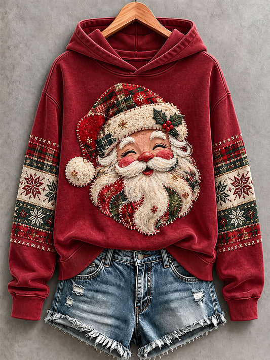Women's Santa Print Hoodie