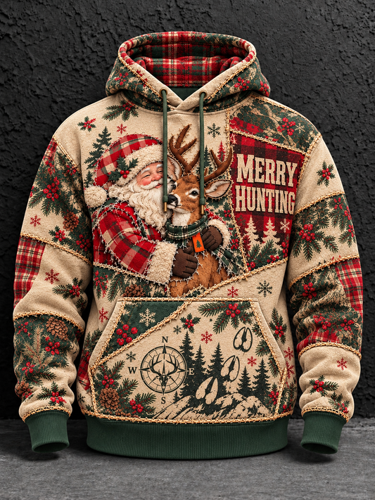 Men's Christmas Oversized Drop-Shoulder Hoodie With Pockets