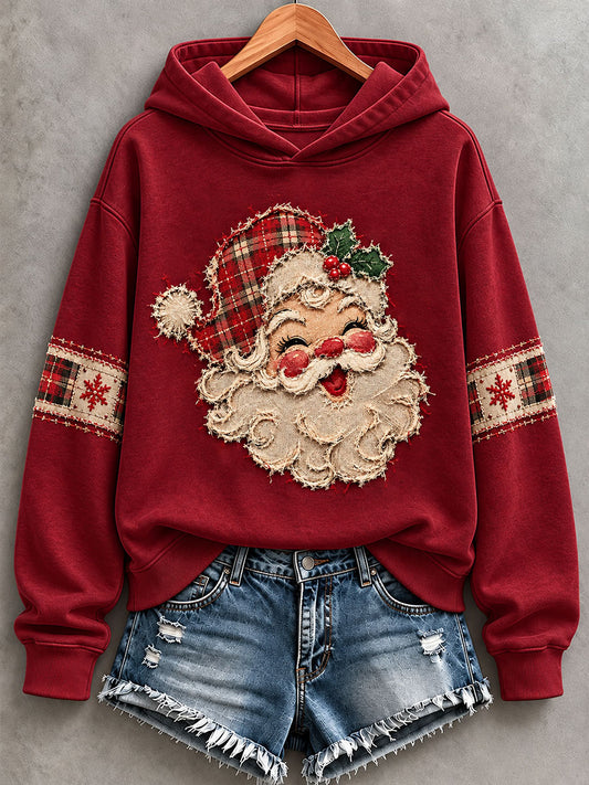 Women's Santa Print Hoodie