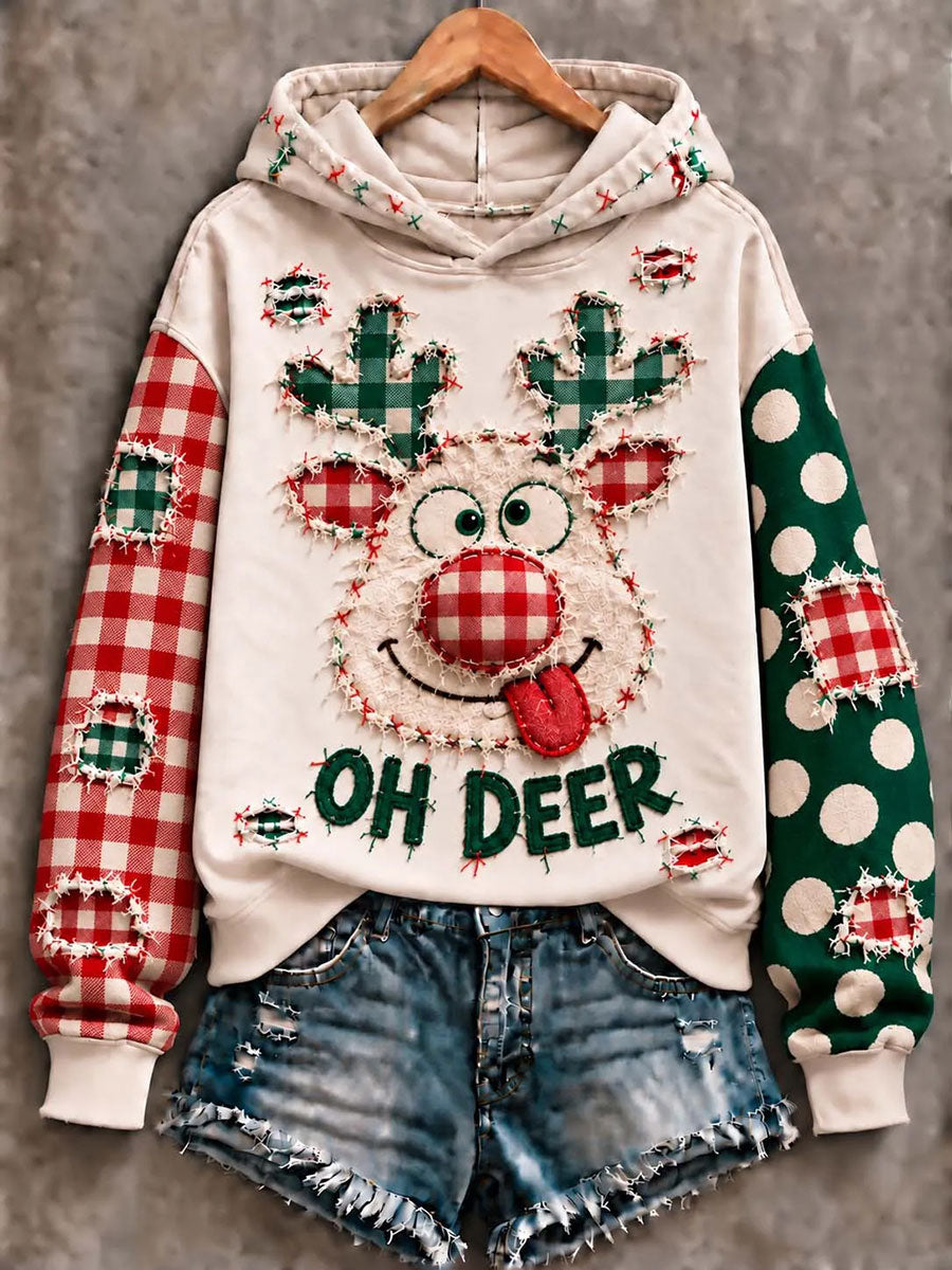 Women's Christmas Print Casual Hoodie