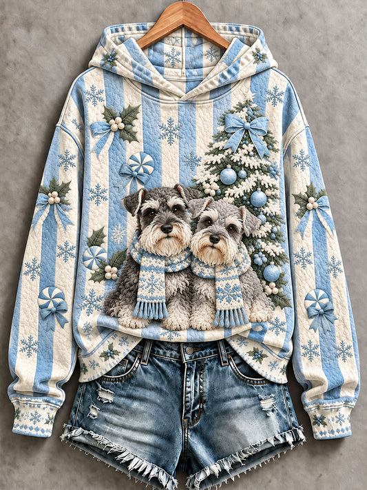 Women's Dog Art Print Casual Hoodie