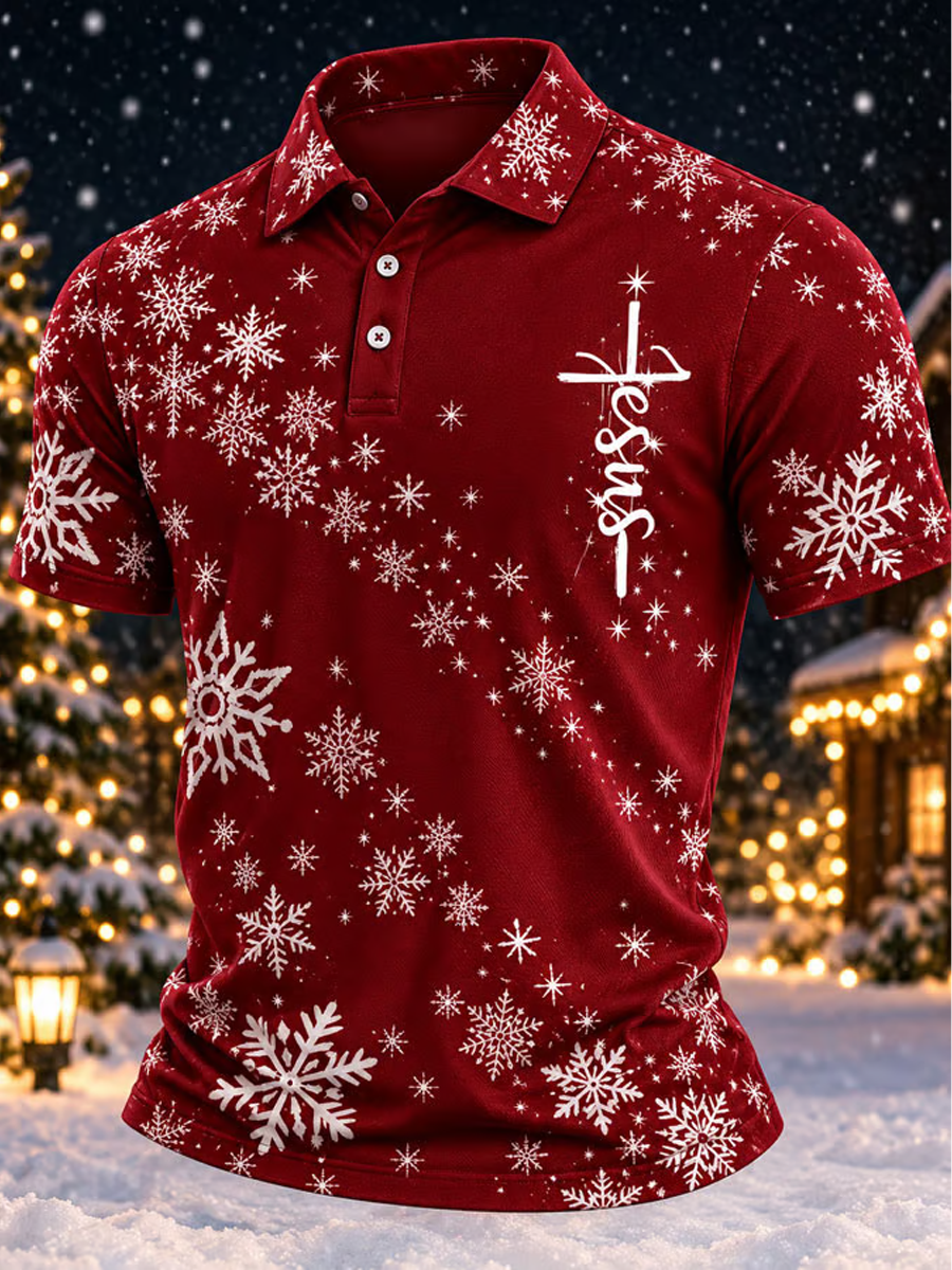 Men's Christian Christmas Printed polo shirt