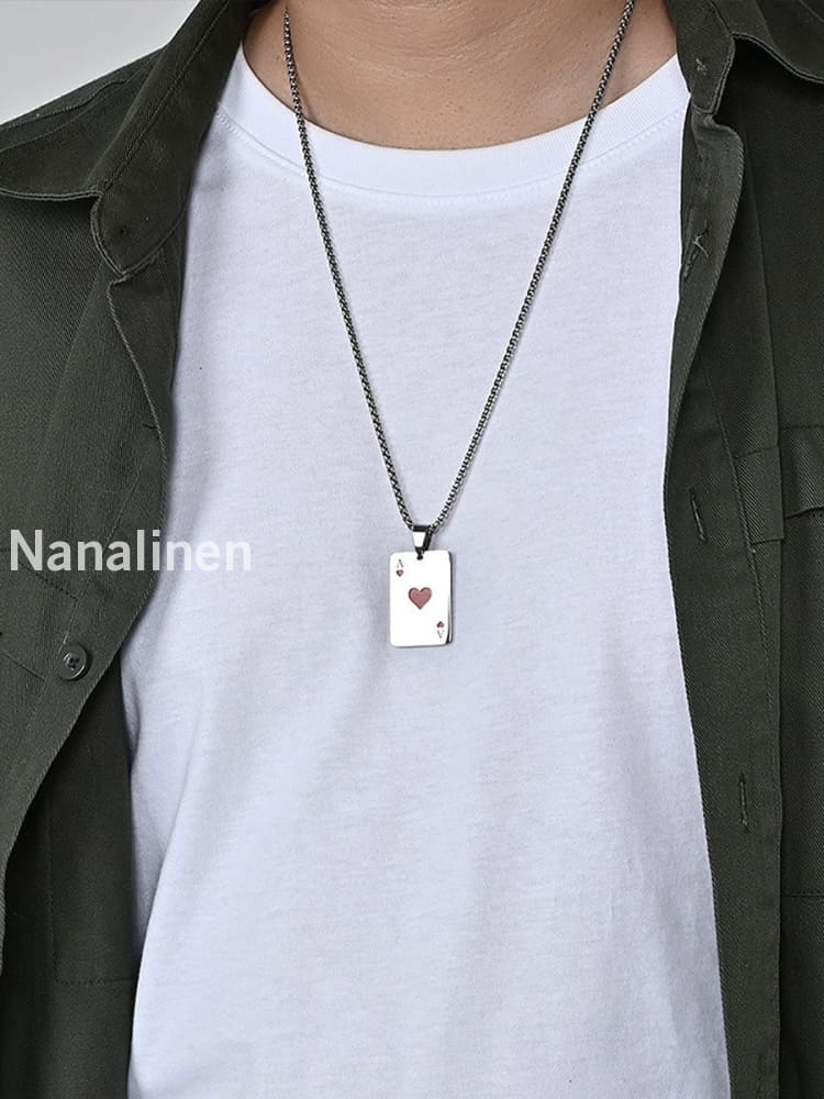 The Ace of Spades Hearts A unisex necklace
