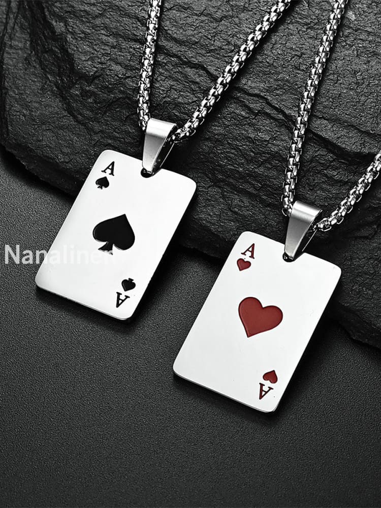 The Ace of Spades Hearts A unisex necklace