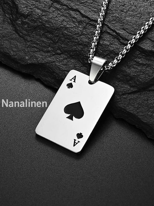 The Ace of Spades Hearts A unisex necklace Black / JM