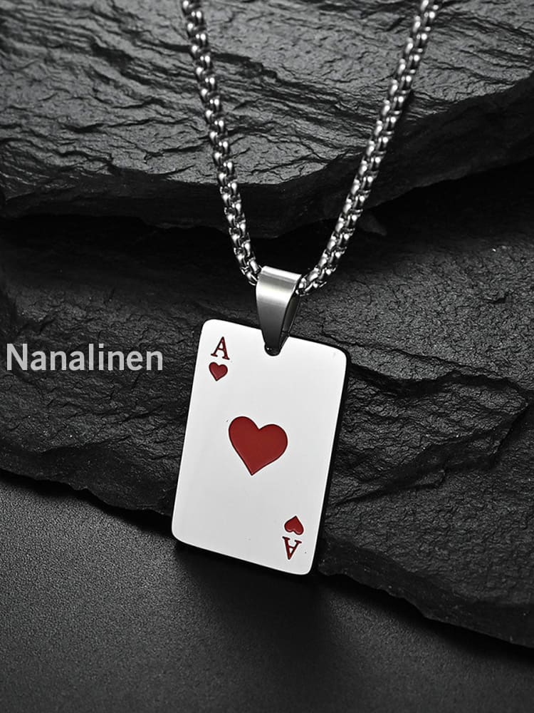 The Ace of Spades Hearts A unisex necklace Red / JM