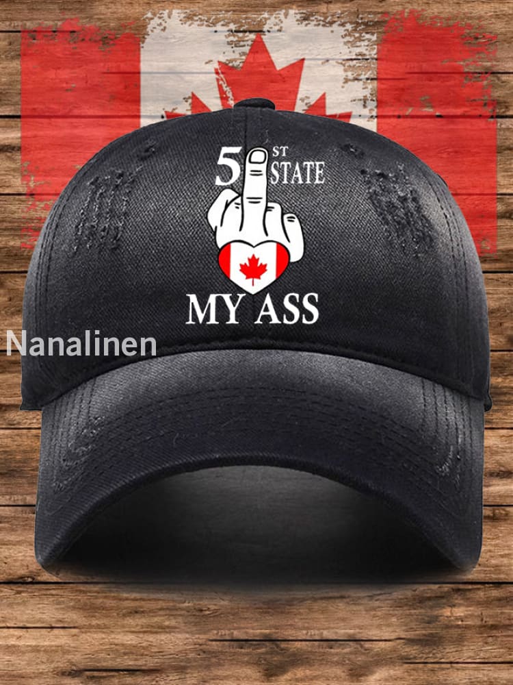 Unisex 51st State My Ass Defend Canada Hat Black / JM