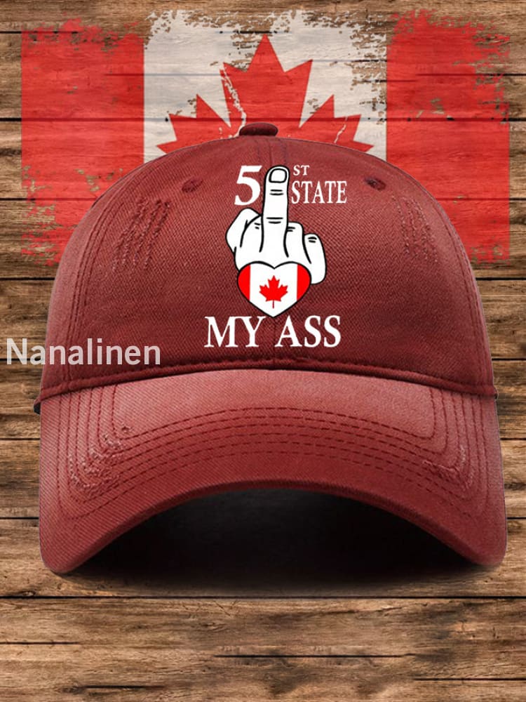 Unisex 51st State My Ass Defend Canada Hat Red / JM
