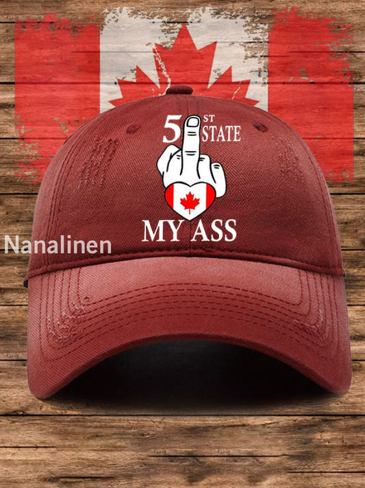 Unisex 51st State My Ass Defend Canada Hat Red / JM