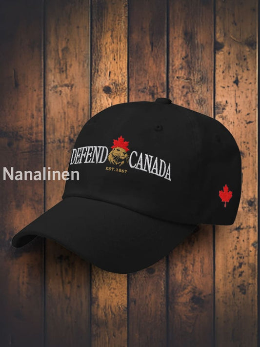 Unisex Beaver Defend Canada Flag Hat Black / JM