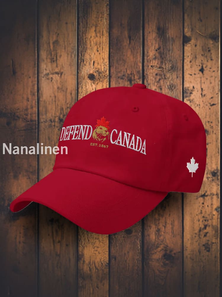 Unisex Beaver Defend Canada Flag Hat Red / JM