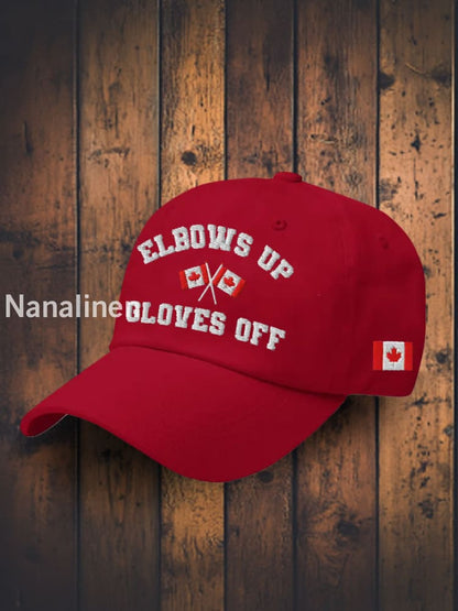 Unisex Canada Elbows Up Gloves Off Printed Hat Red / JM