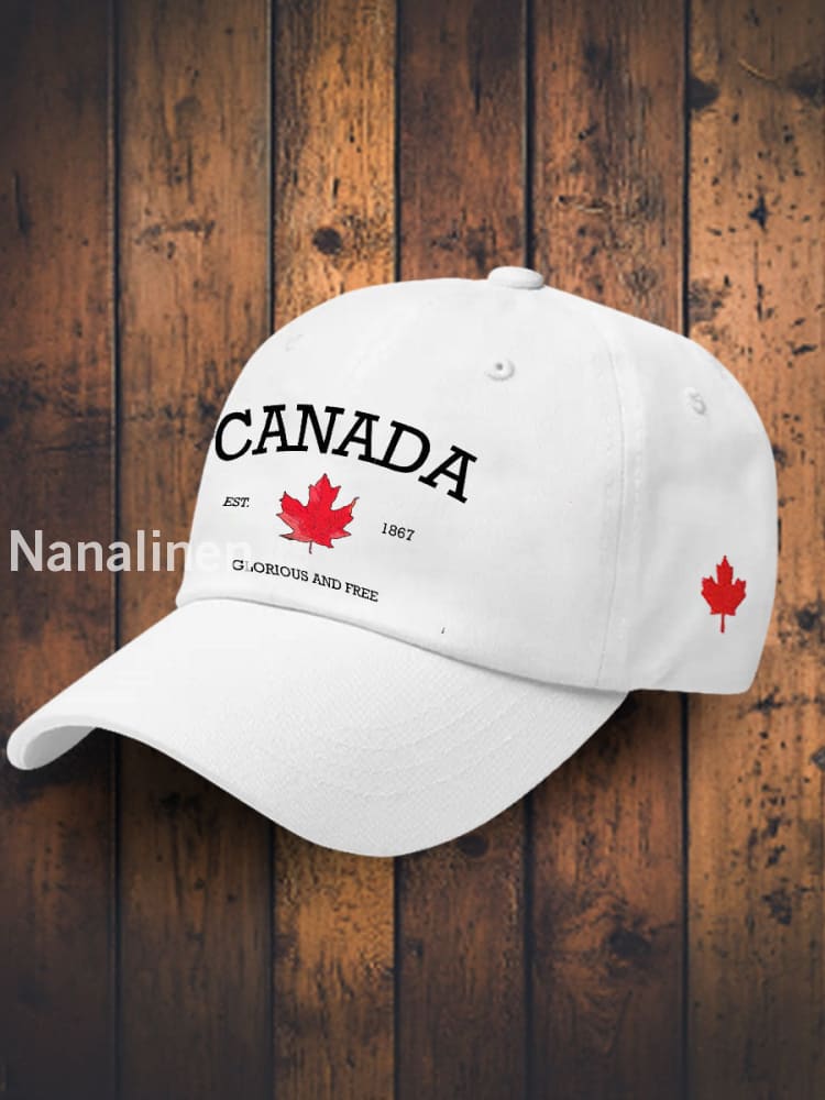 Unisex Canada Gloruous&Free Printed Hat