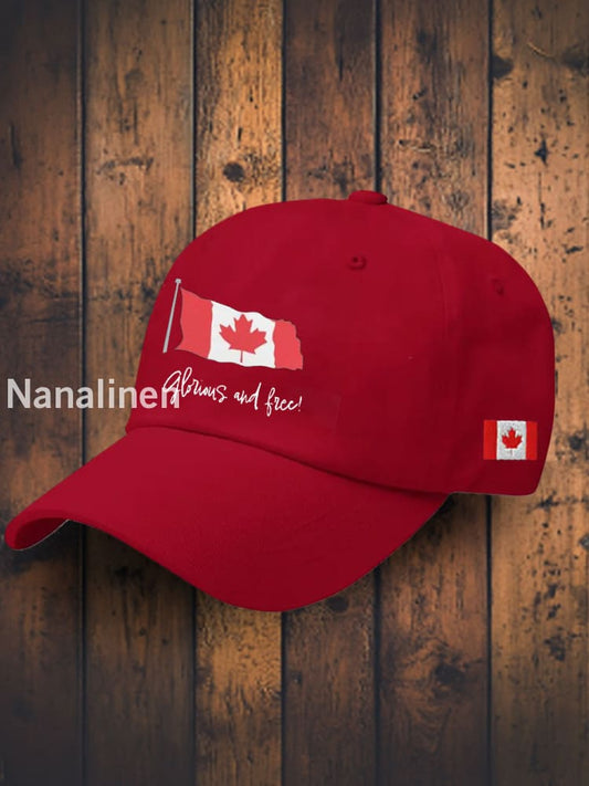 Unisex Canada Gloruous&Free Printed Hat Red / JM