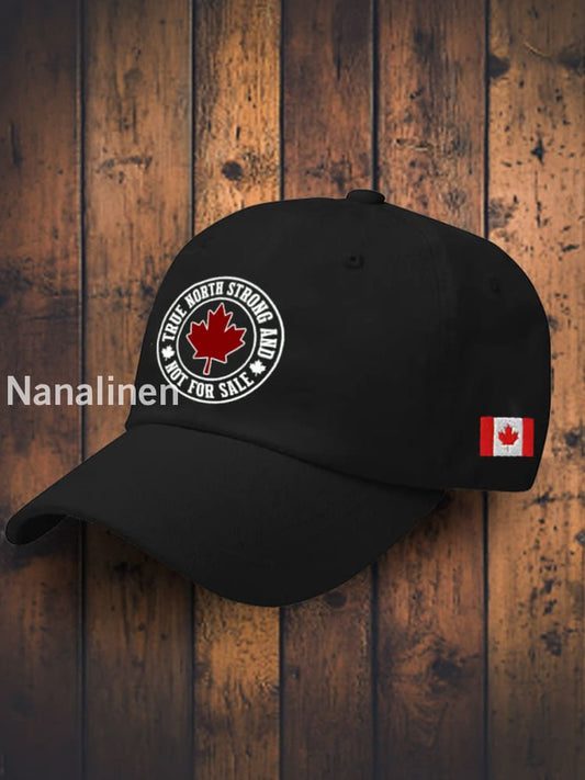Unisex Canada True North Strong And Free Printed Hat Black / JM