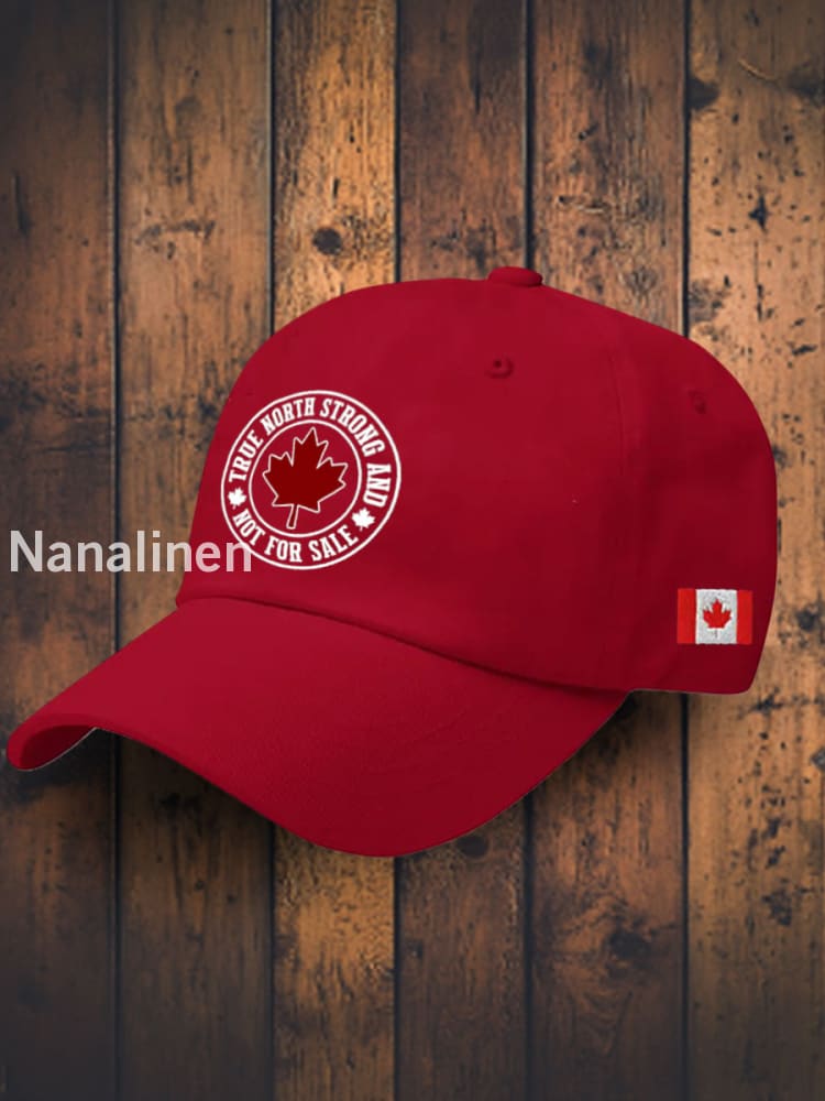 Unisex Canada True North Strong And Free Printed Hat Red / JM