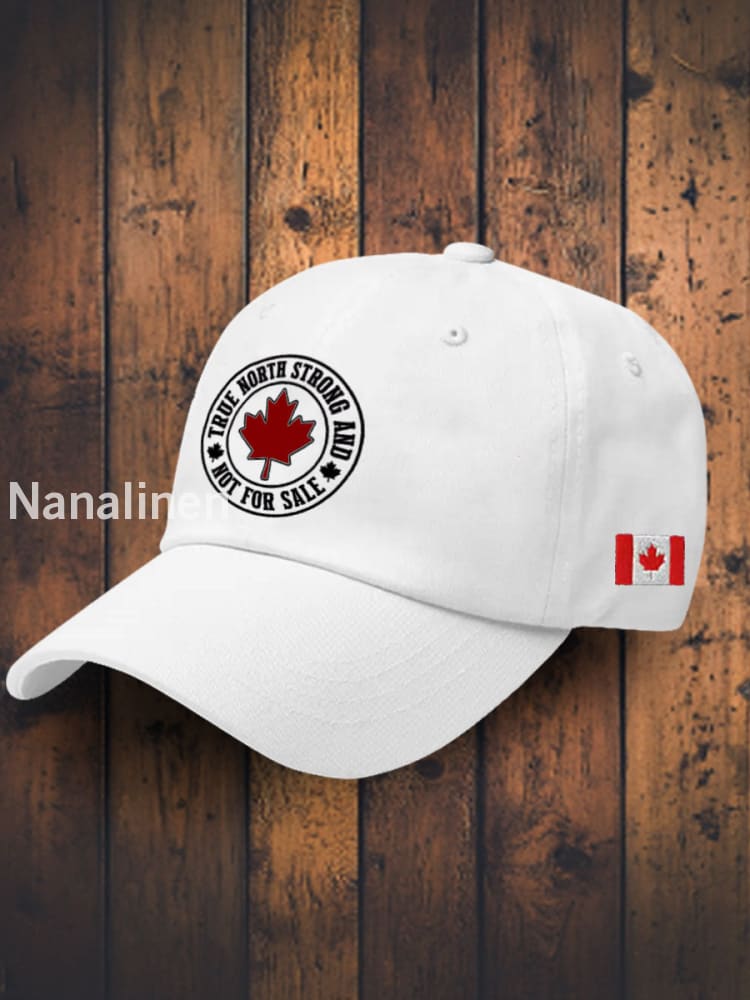 Unisex Canada True North Strong And Free Printed Hat White / JM