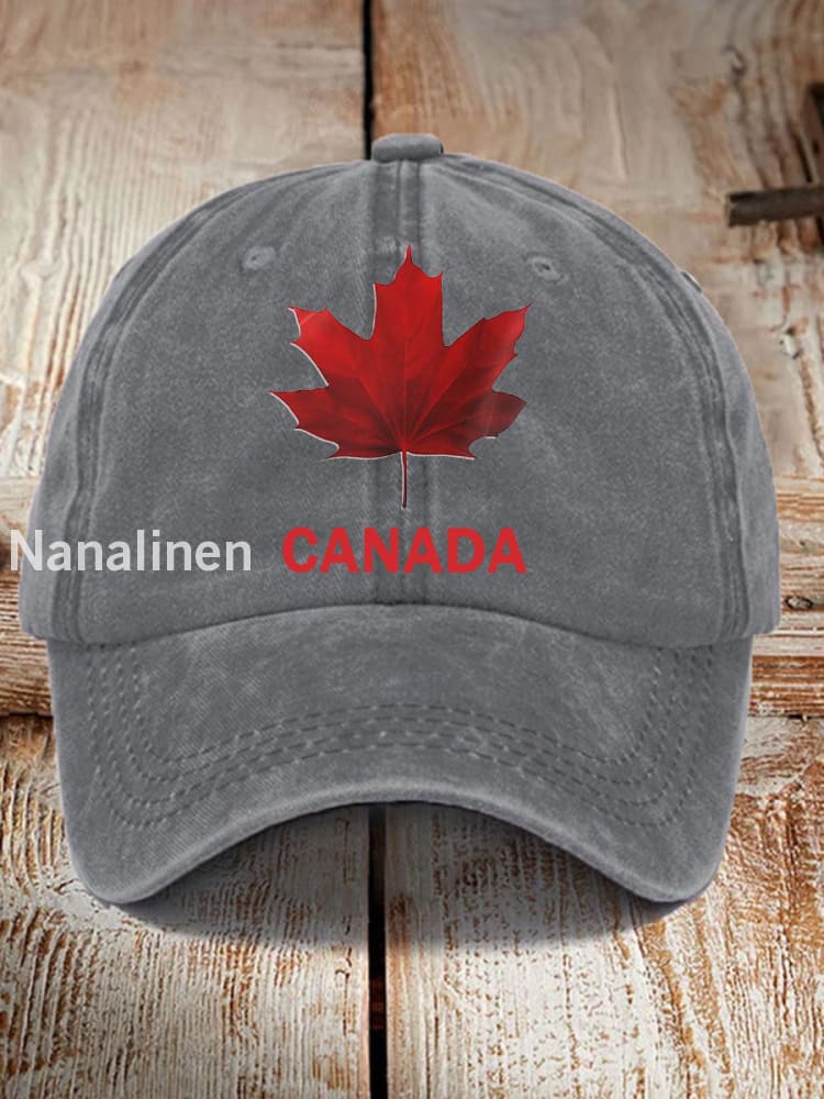 Unisex Canadian Maple Leaf Print Hat Gray / JM