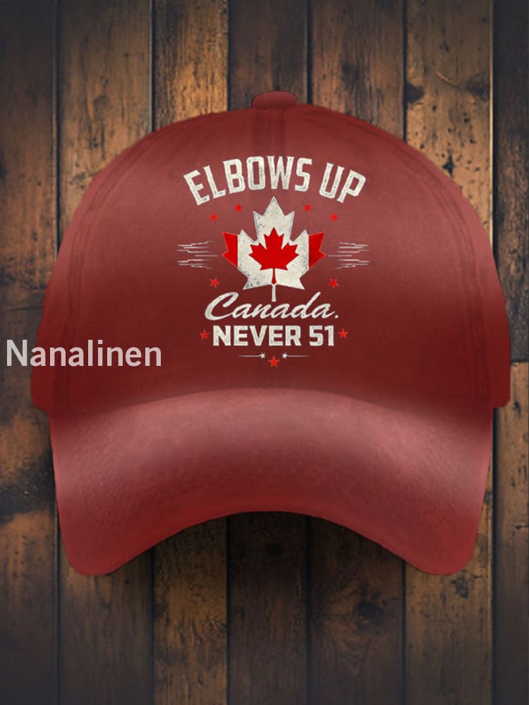 Unisex Elbows Up Never 51 Canada Flag Hat Red / JM