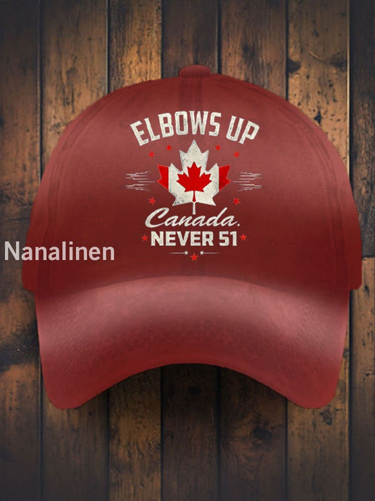 Unisex Elbows Up Never 51 Canada Flag Hat Red / JM