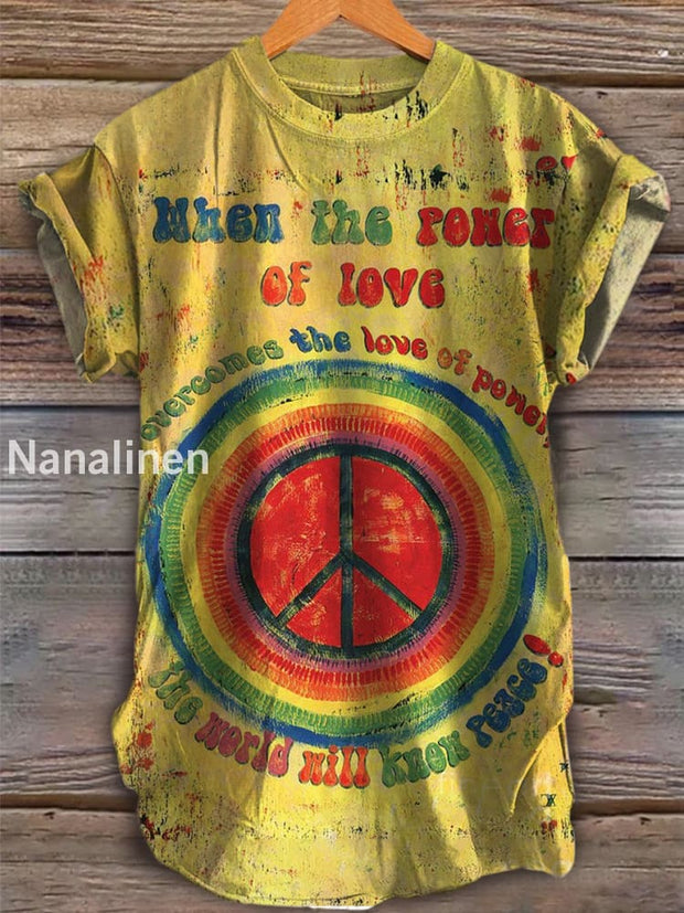 Unisex Hippie Art Print Comfortable Casual T-shirt A / S