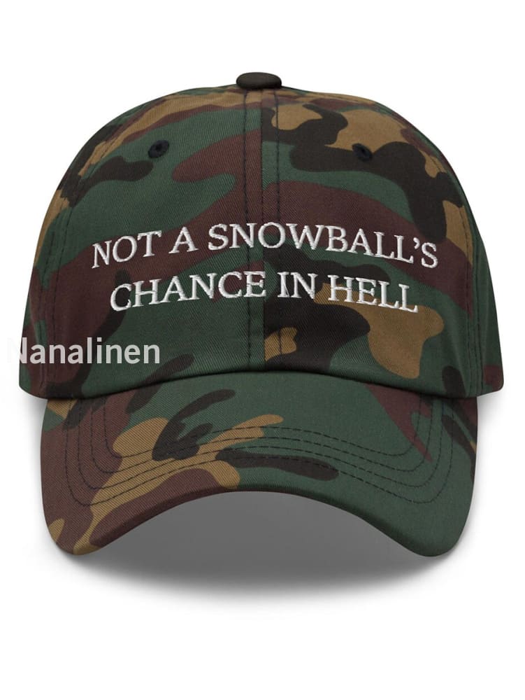 Unisex Not a Snowball’s Chance in Hell Canada Print Hat Camouflage / JM
