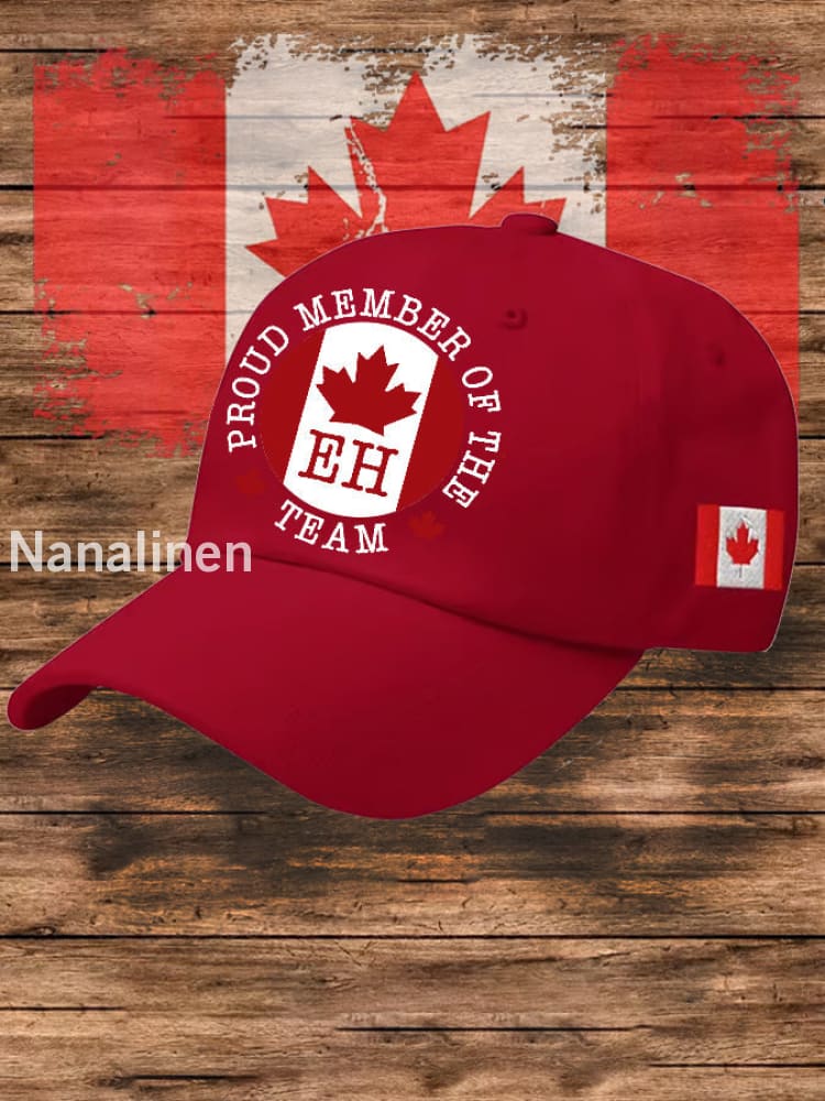 Unisex Proud Member Of The Eh Team Defend Canad Hat Red / JM