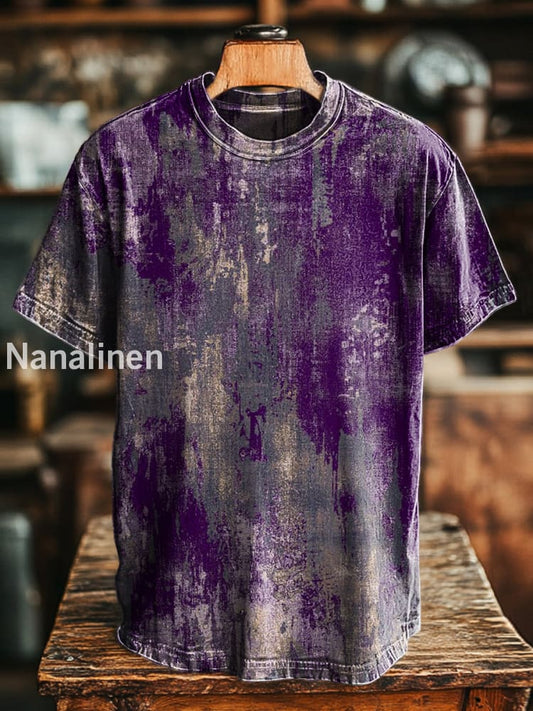 Unisex Retro Abstract Graffiti Print Casual Loose Short Sleeve T-Shirt Colorful / S