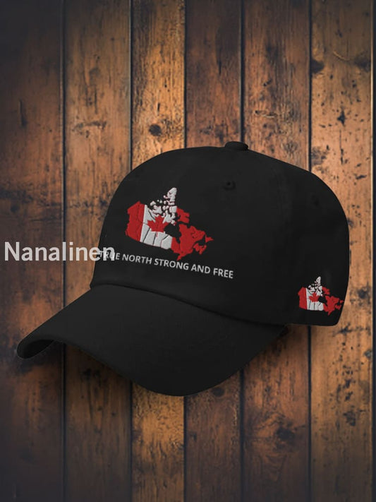 Unisex True North Strong&Free Canada Flag Hat Black / JM