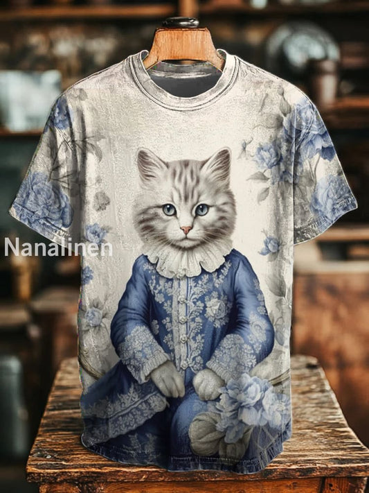Unisex vintage cat T-shirts As picture / S