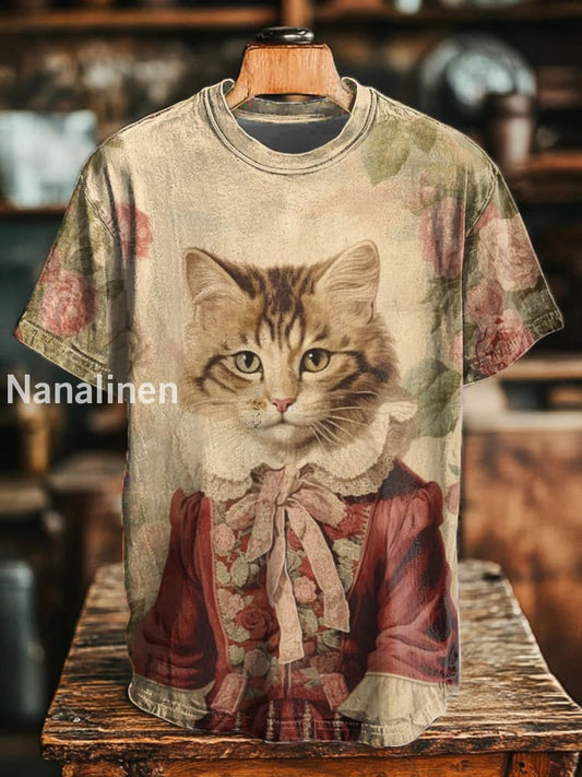 Unisex vintage cat T-shirts As picture / S