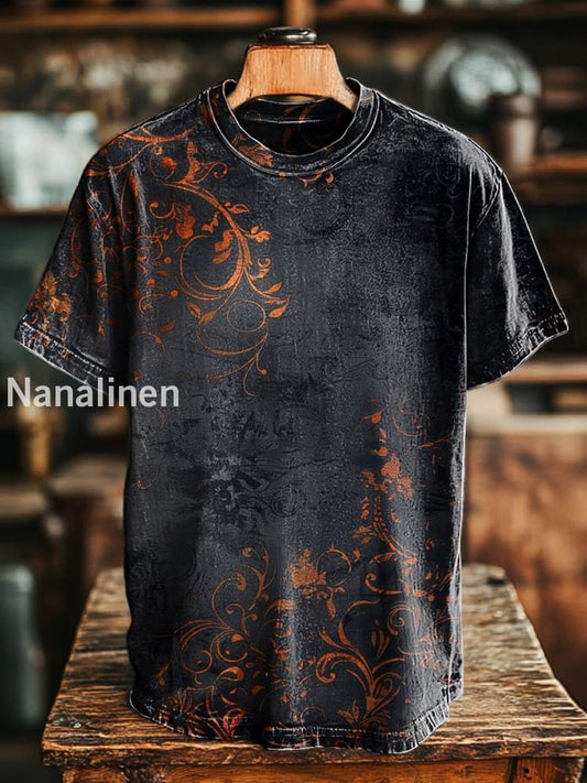 Unisex Vintage Vineman Printed Casual Loose Short Sleeve T-Shirt Colorful / S
